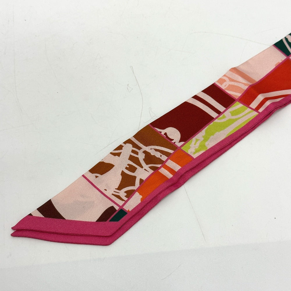HERMES scarf silk Pink type chaos En Desordre GALA Women Used