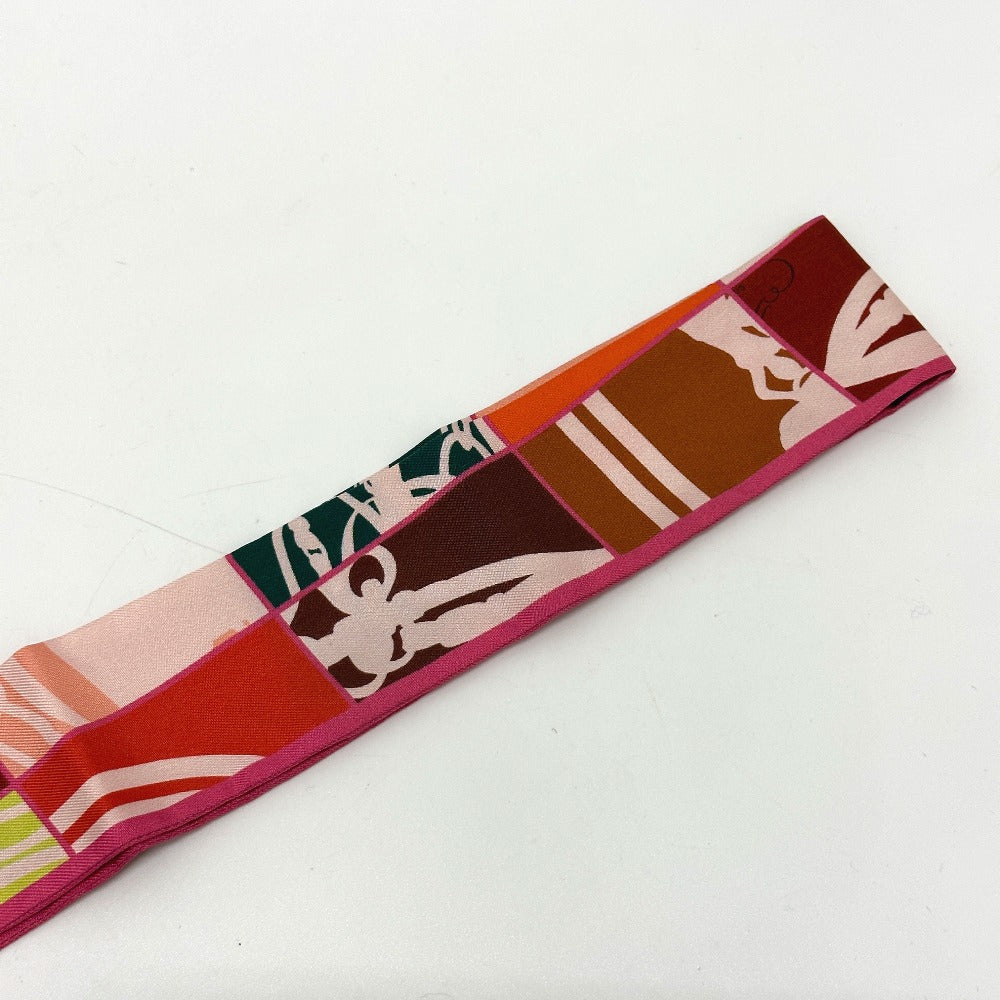 HERMES scarf silk Pink type chaos En Desordre GALA Women Used