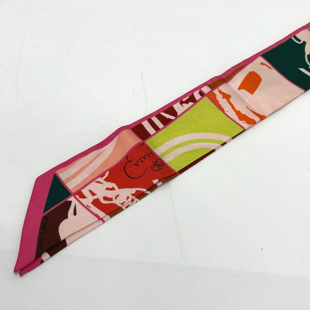 HERMES scarf silk Pink type chaos En Desordre GALA Women Used