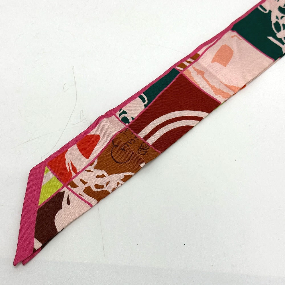 HERMES scarf silk Pink type chaos En Desordre GALA Women Used