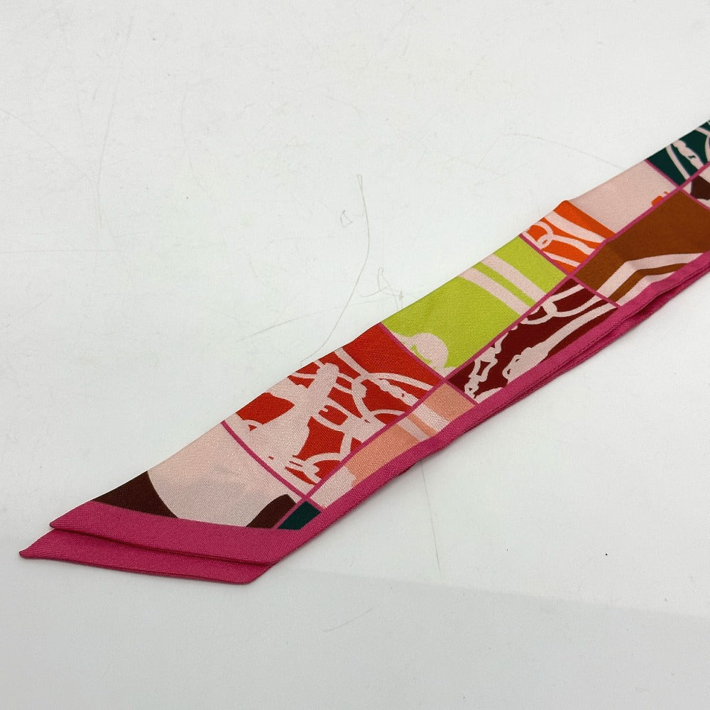HERMES scarf silk Pink type chaos En Desordre GALA Women Used