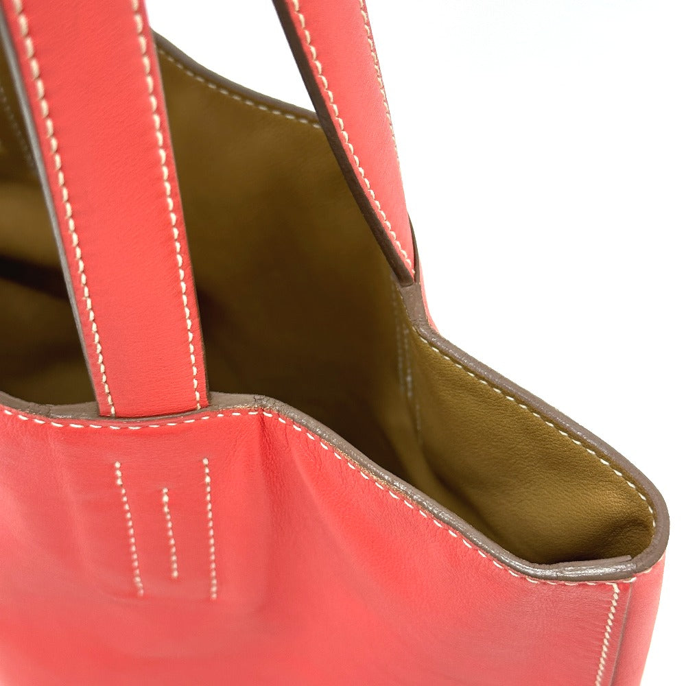 HERMES Tote Bag Leather, Vokissim Orange Doble Sense 28 reversible