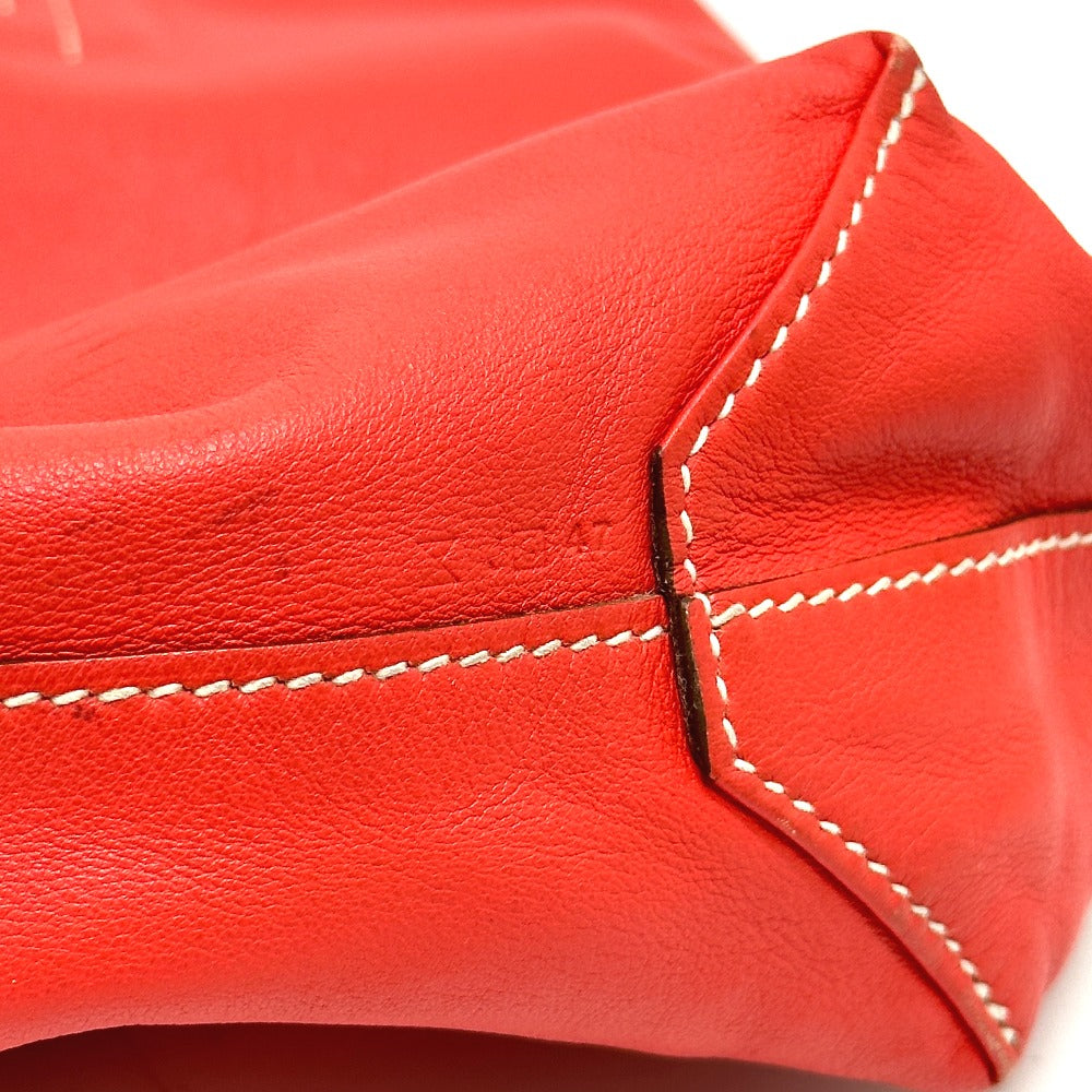 HERMES Tote Bag Leather, Vokissim Orange Doble Sense 28 reversible