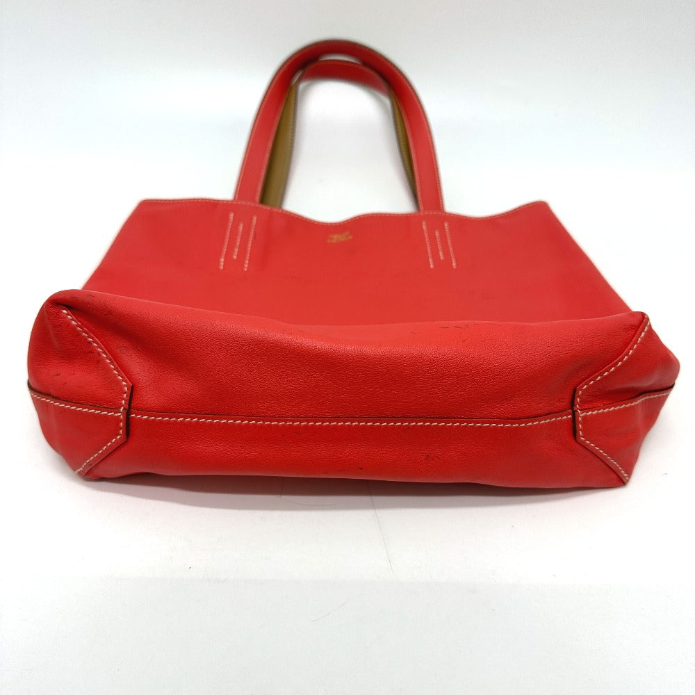HERMES Tote Bag Leather, Vokissim Orange Doble Sense 28 reversible