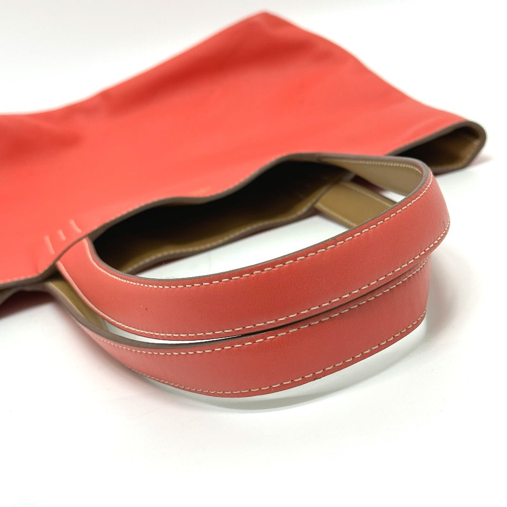 HERMES Tote Bag Leather, Vokissim Orange Doble Sense 28 reversible