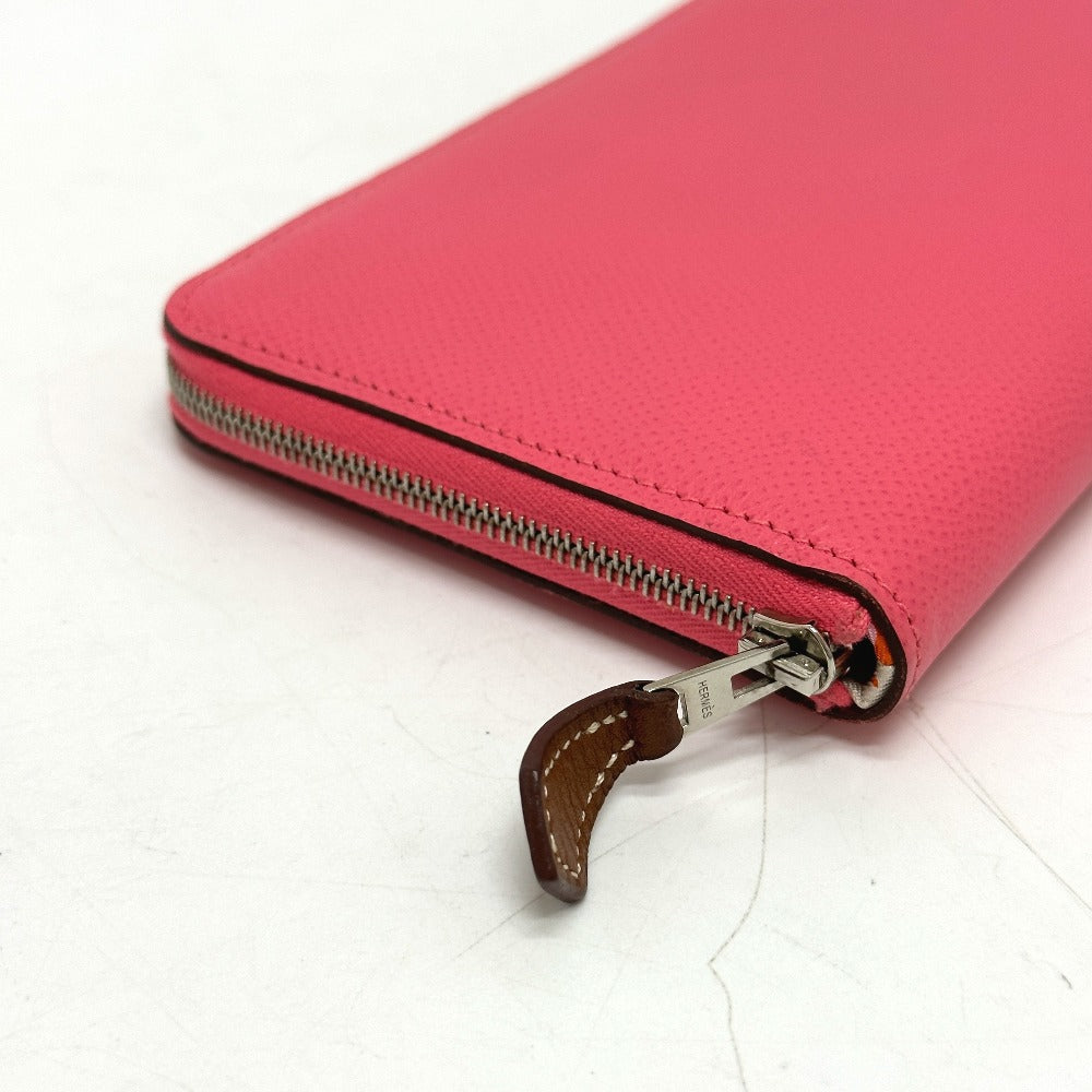 HERMES Long Wallet Purse Epsom pink Azap long silk in Women Used