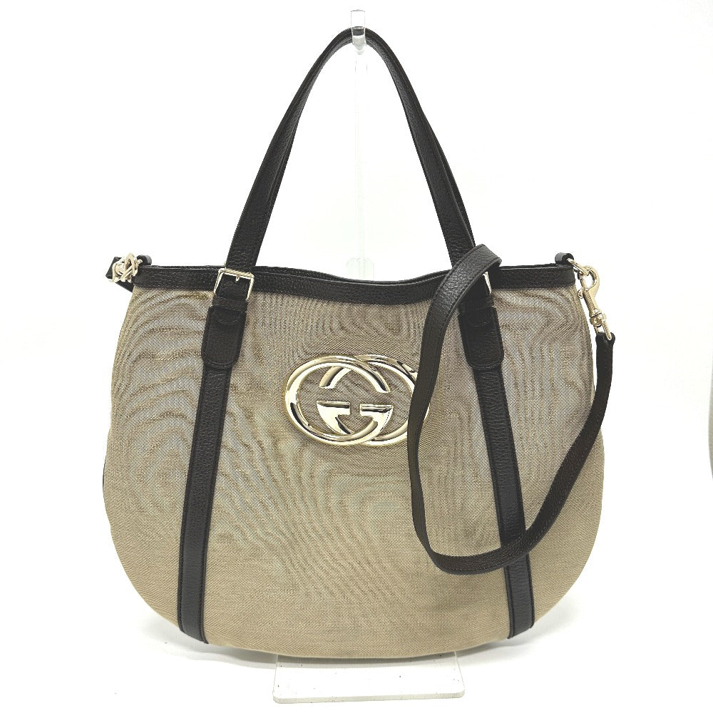 GUCCI Tote Bag 290832 Canvas / leather beige GG logo Women Used