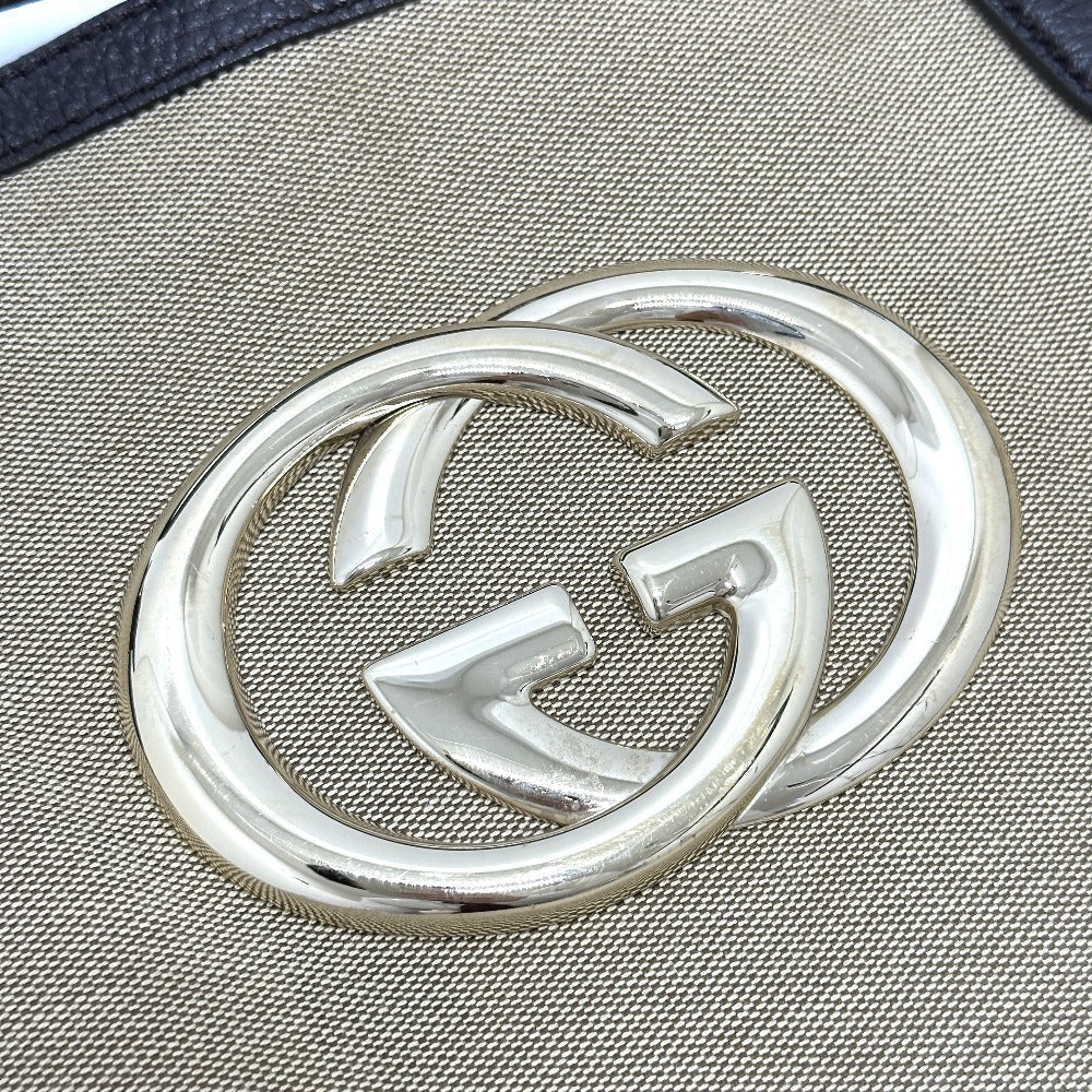GUCCI Tote Bag 290832 Canvas / leather beige GG logo Women Used