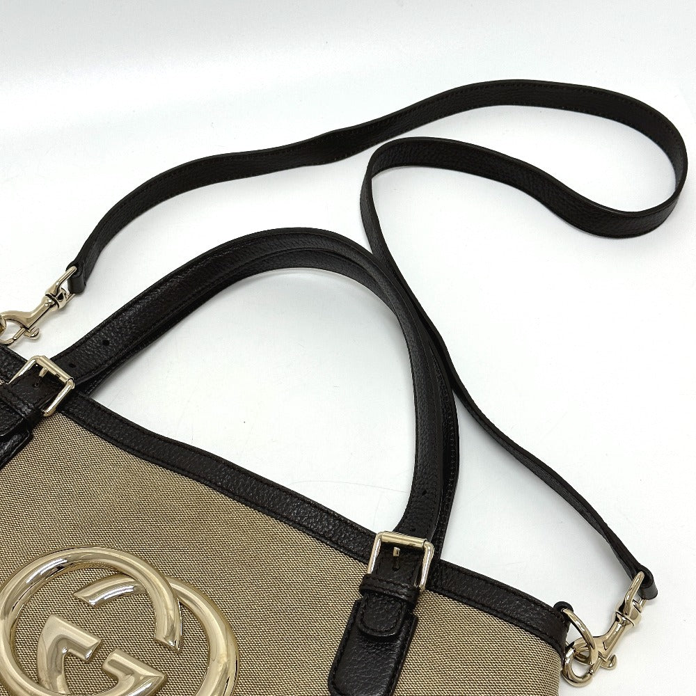 GUCCI Tote Bag 290832 Canvas / leather beige GG logo Women Used