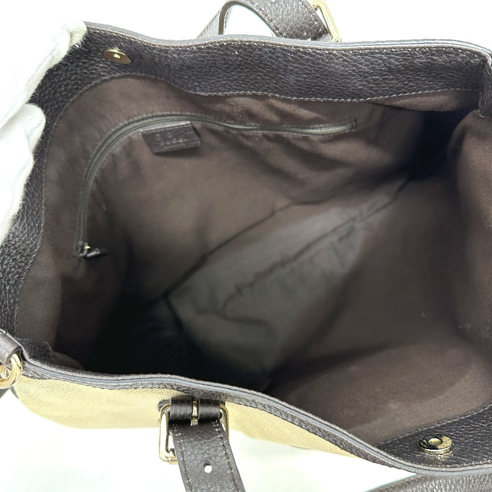 GUCCI Tote Bag 290832 Canvas / leather beige GG logo Women Used