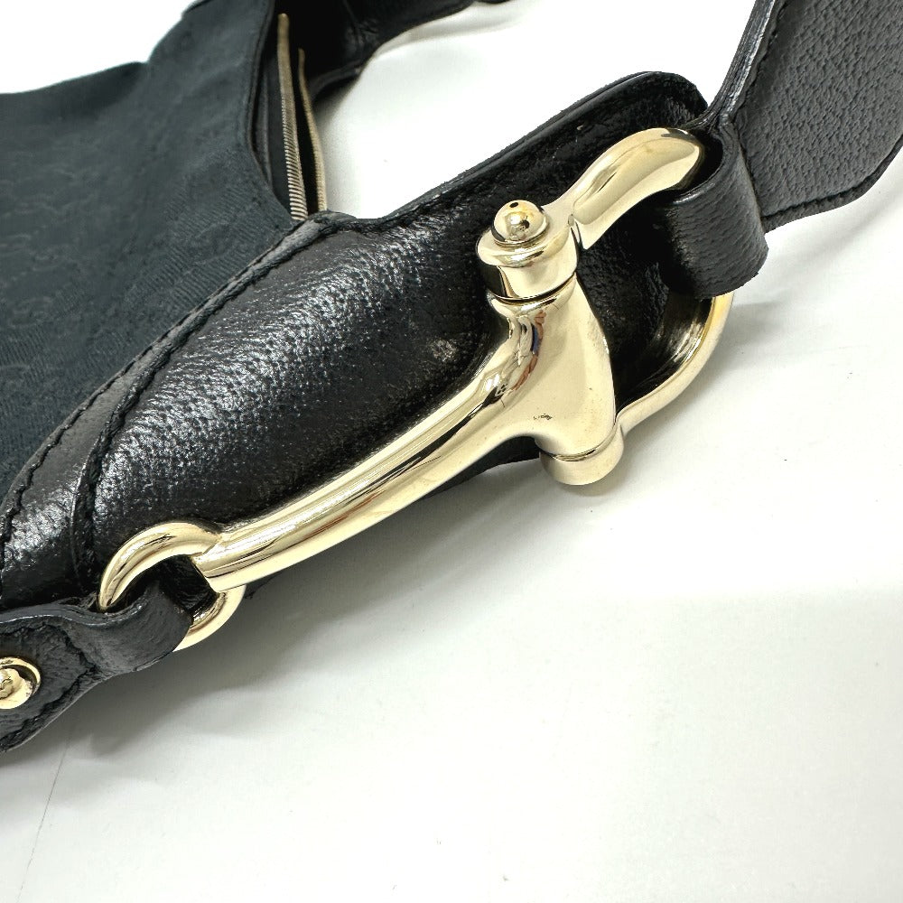 GUCCI Handbag 145826 GG canvas / leather black GG Horsebit Women Used