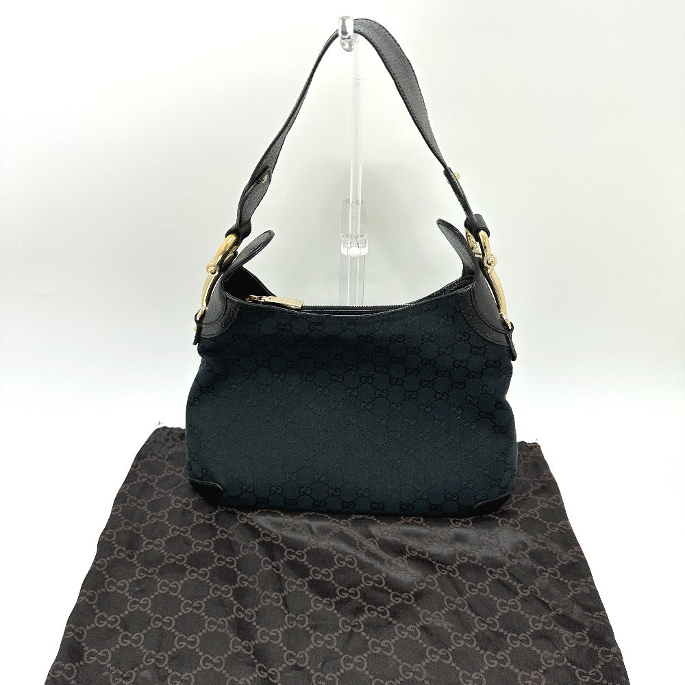 GUCCI Handbag 145826 GG canvas / leather black GG Horsebit Women Used