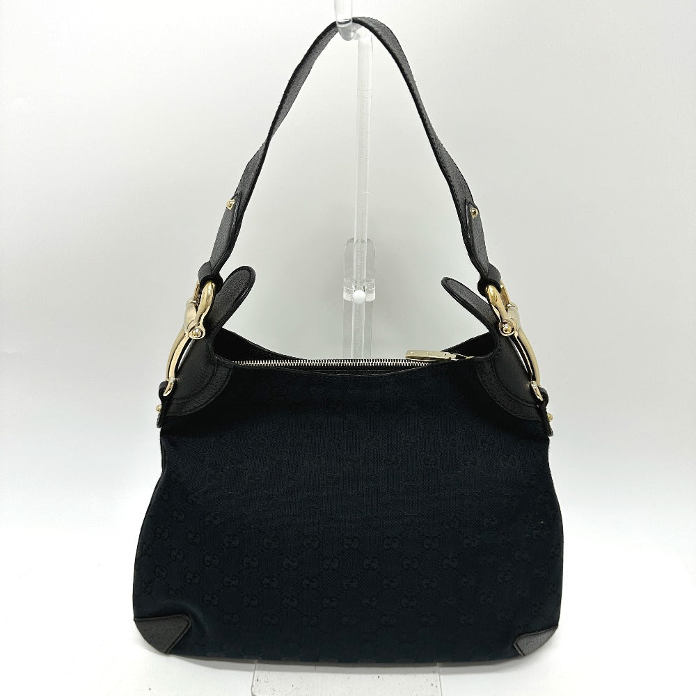 GUCCI Handbag 145826 GG canvas / leather black GG Horsebit Women Used