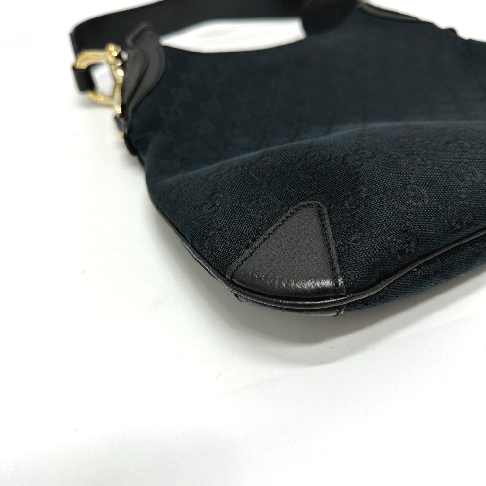 GUCCI Handbag 145826 GG canvas / leather black GG Horsebit Women Used