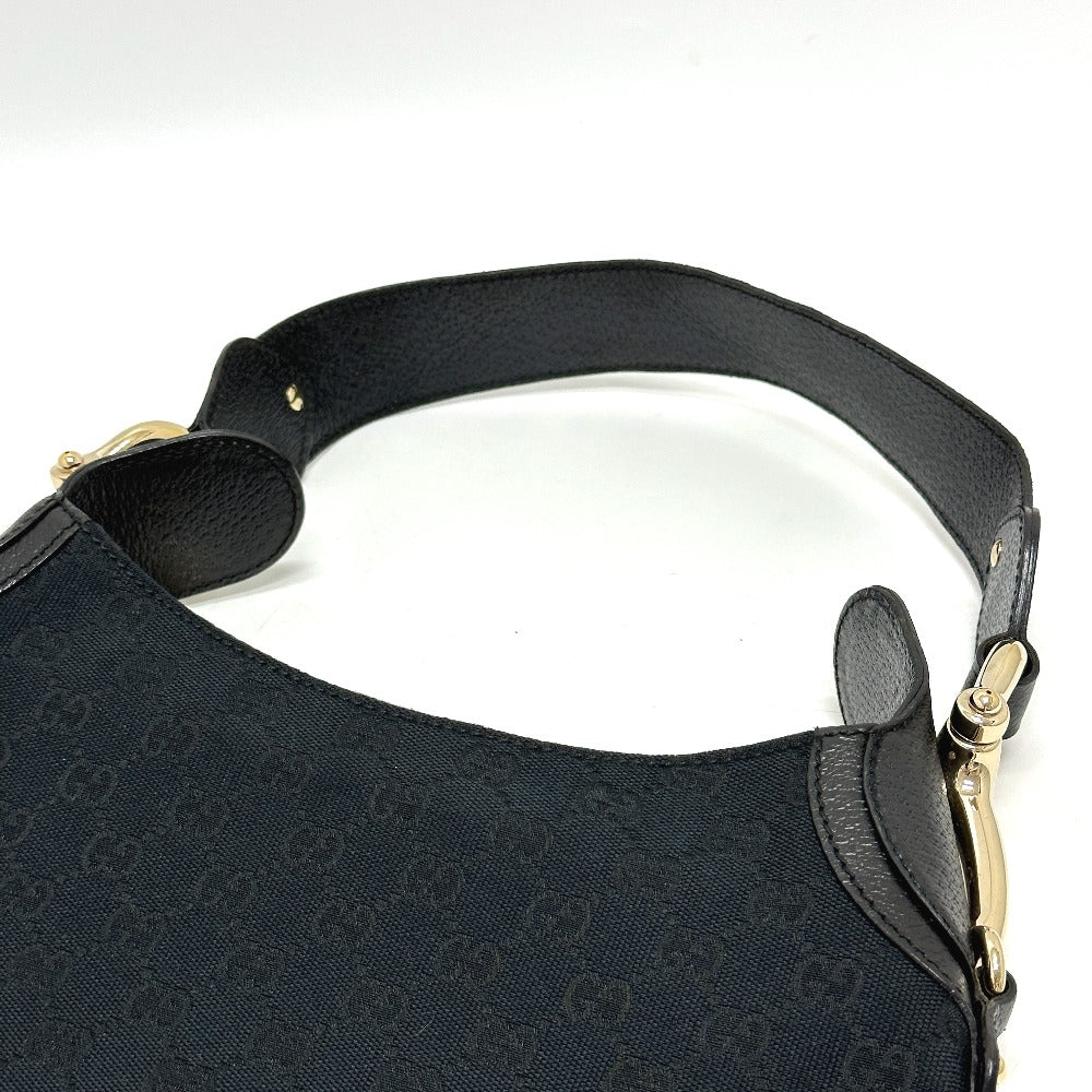 GUCCI Handbag 145826 GG canvas / leather black GG Horsebit Women Used