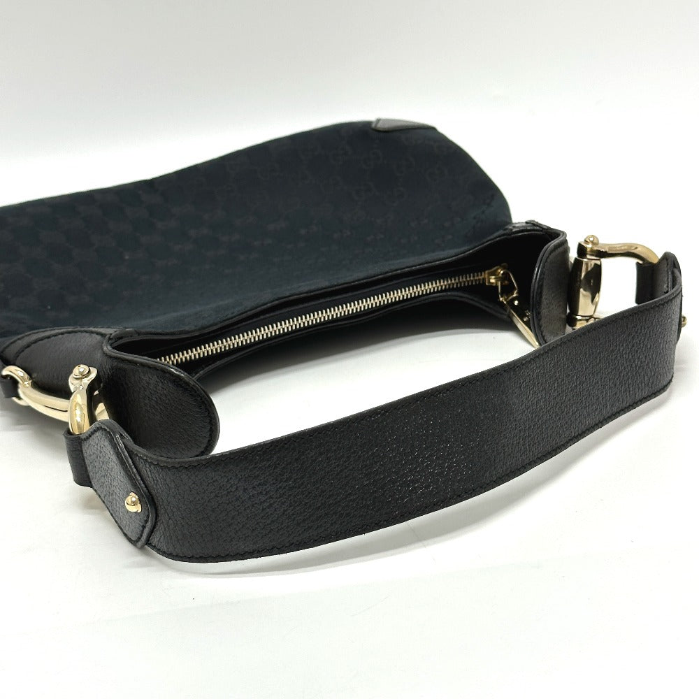 GUCCI Handbag 145826 GG canvas / leather black GG Horsebit Women Used