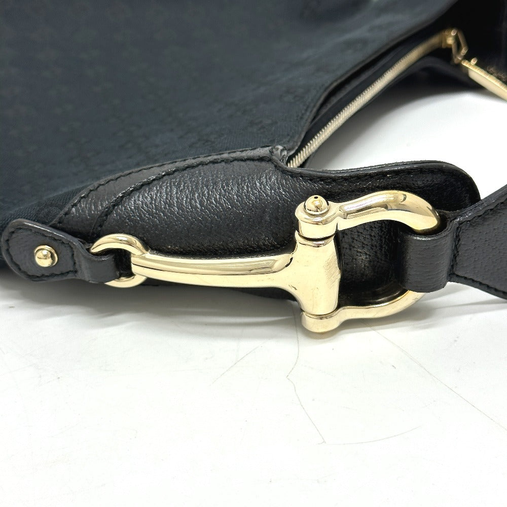 GUCCI Handbag 145826 GG canvas / leather black GG Horsebit Women Used