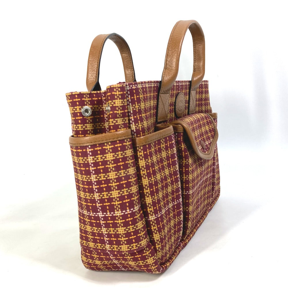 GUCCI Handbag 628159 Canvas / leather Brown/Bordeaux type check Chilled license Women Used