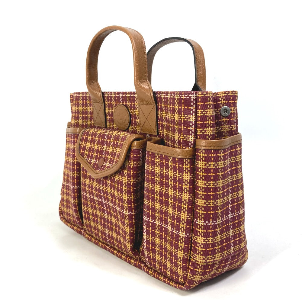 GUCCI Handbag 628159 Canvas / leather Brown/Bordeaux type check Chilled license Women Used