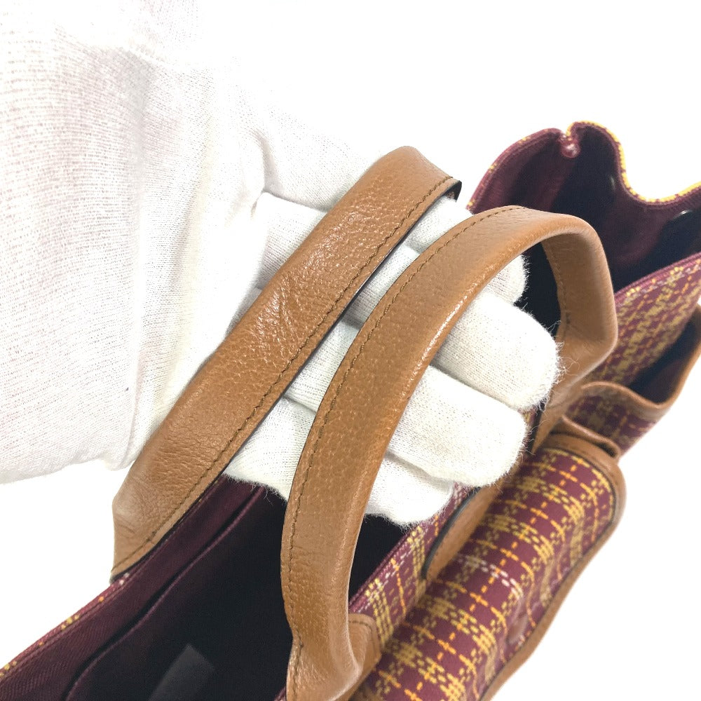 GUCCI Handbag 628159 Canvas / leather Brown/Bordeaux type check Chilled license Women Used