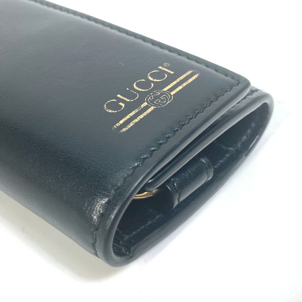 GUCCI Key case Key holder  547588 leather black logo six hooks key
