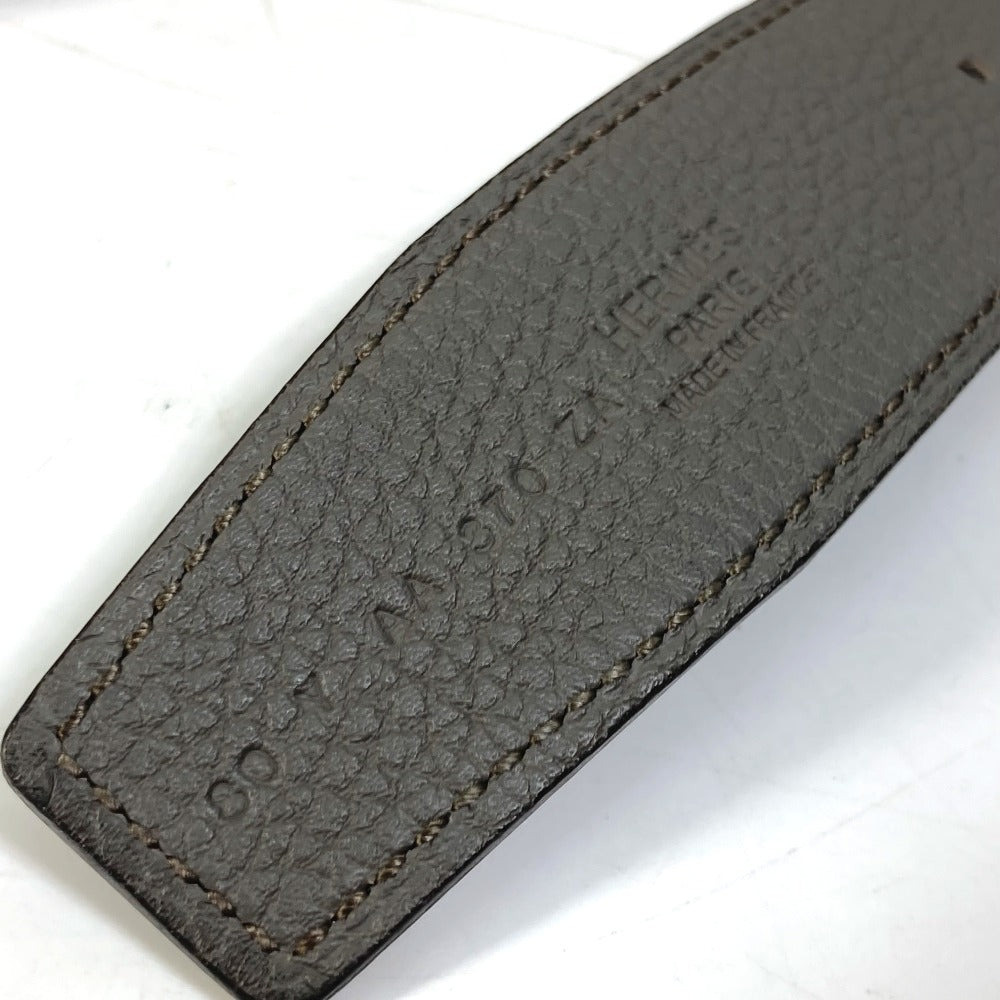 HERMES belt Togo gray H belt Ash okare Women 80 Used