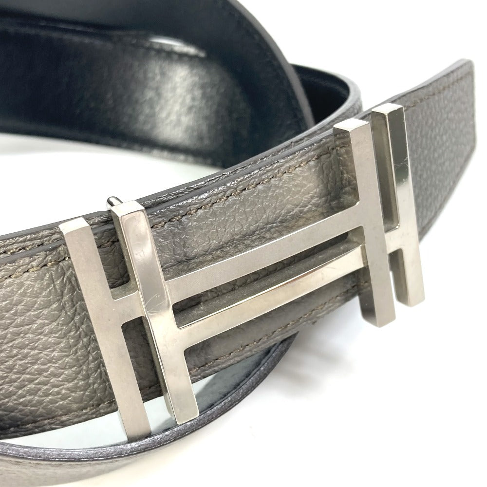 HERMES belt Togo gray H belt Ash okare Women 80 Used