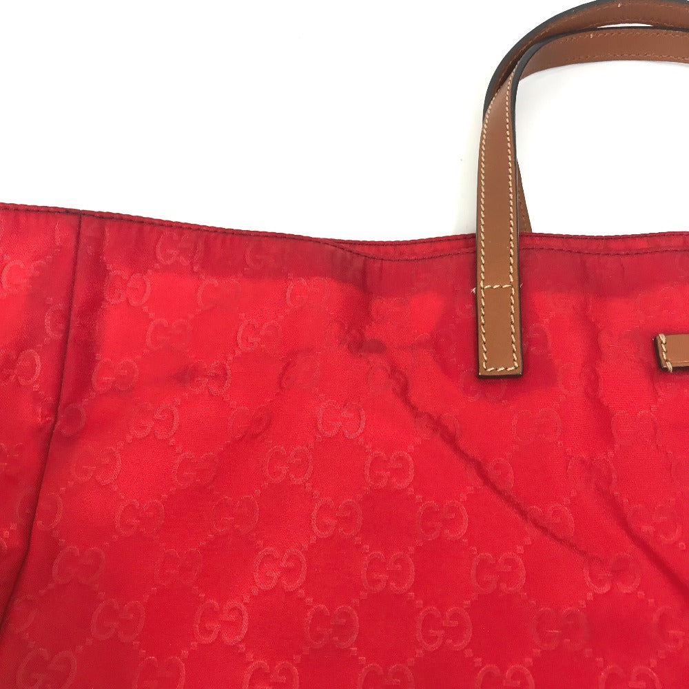 GUCCI Tote Bag 286198 Nylon Red GG pattern Large tote Women Used