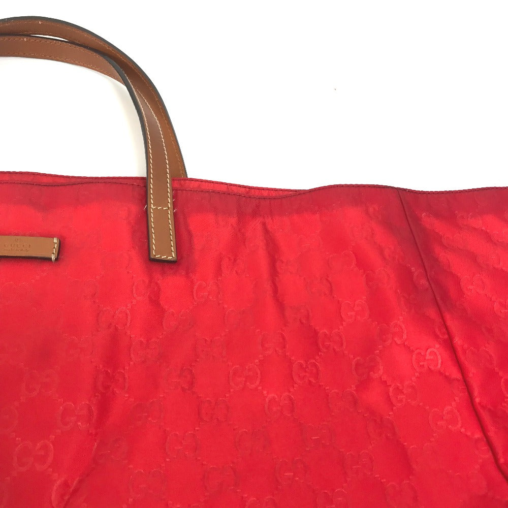 GUCCI Tote Bag 286198 Nylon Red GG pattern Large tote Women Used