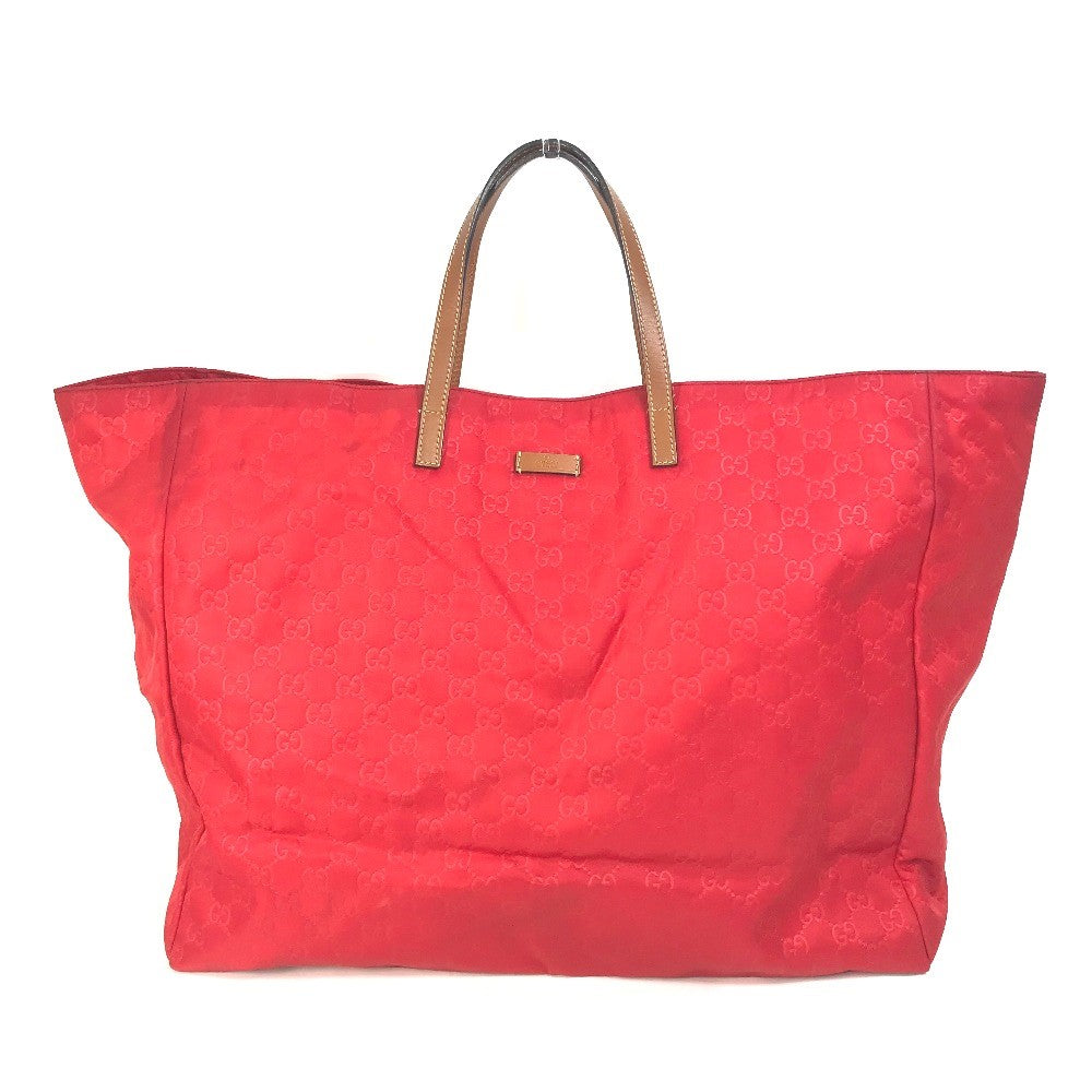 GUCCI Tote Bag 286198 Nylon Red GG pattern Large tote Women Used