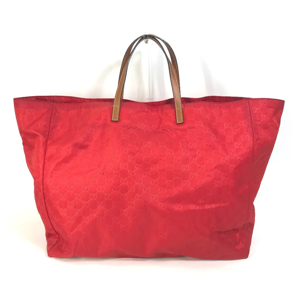 GUCCI Tote Bag 286198 Nylon Red GG pattern Large tote Women Used