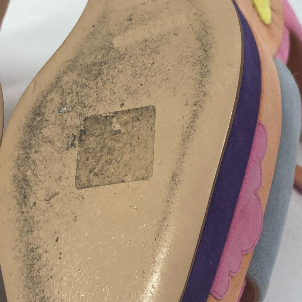 HERMES Sandals suede multicolor Shoes heel wedge sole moon star moon star Women 36 Used