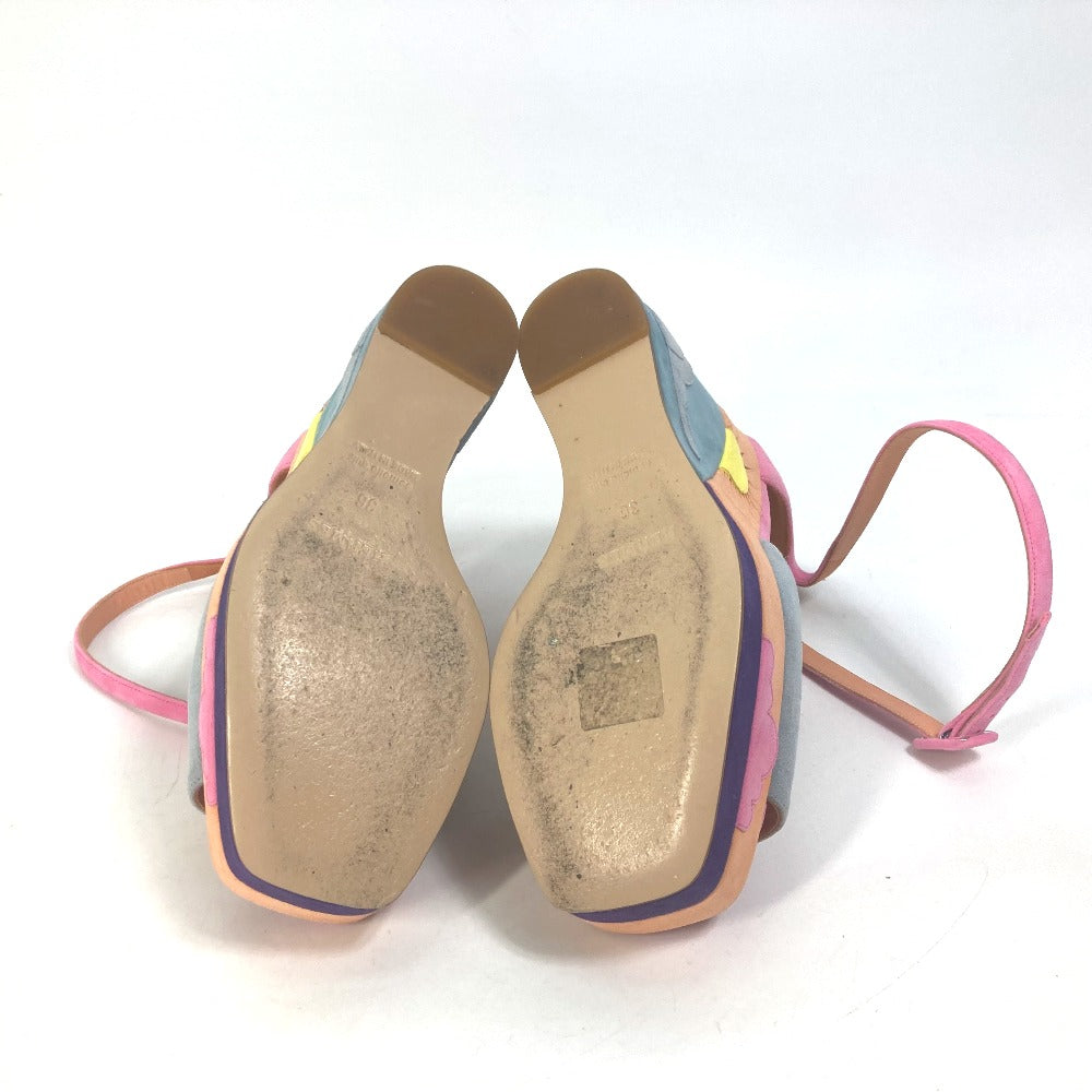 HERMES Sandals suede multicolor Shoes heel wedge sole moon star moon star Women 36 Used