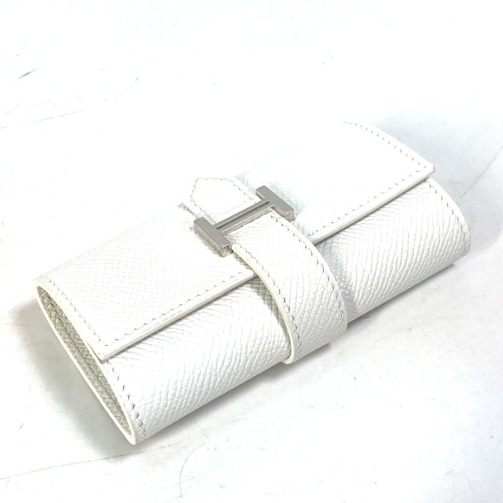 HERMES Key case Key holder  Epsom white HMetal Bean