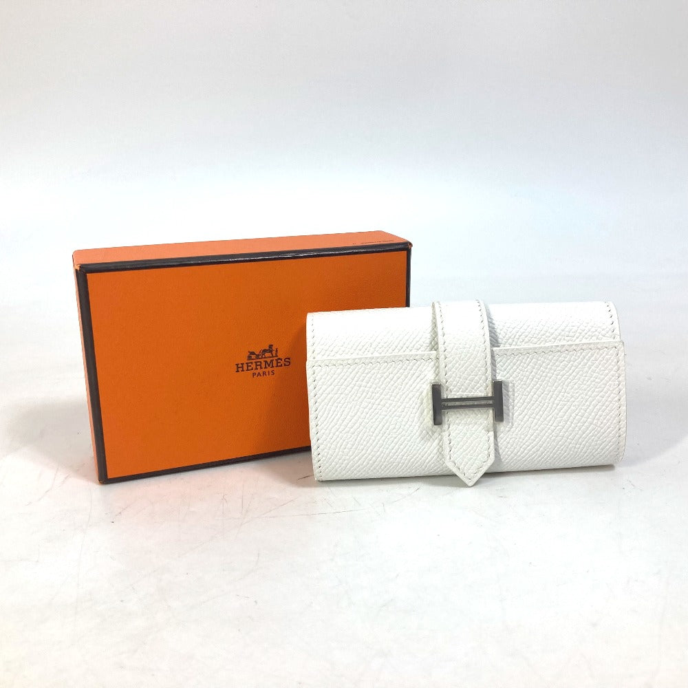 HERMES Key case Key holder  Epsom white HMetal Bean
