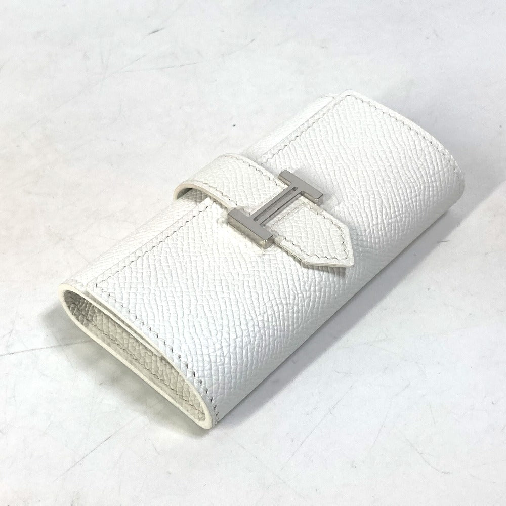 HERMES Key case Key holder  Epsom white HMetal Bean