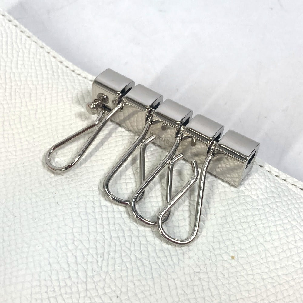 HERMES Key case Key holder  Epsom white HMetal Bean