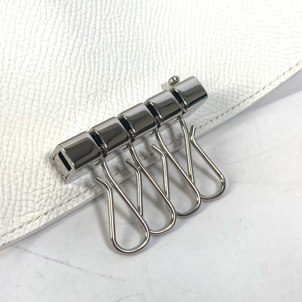 HERMES Key case Key holder  Epsom white HMetal Bean