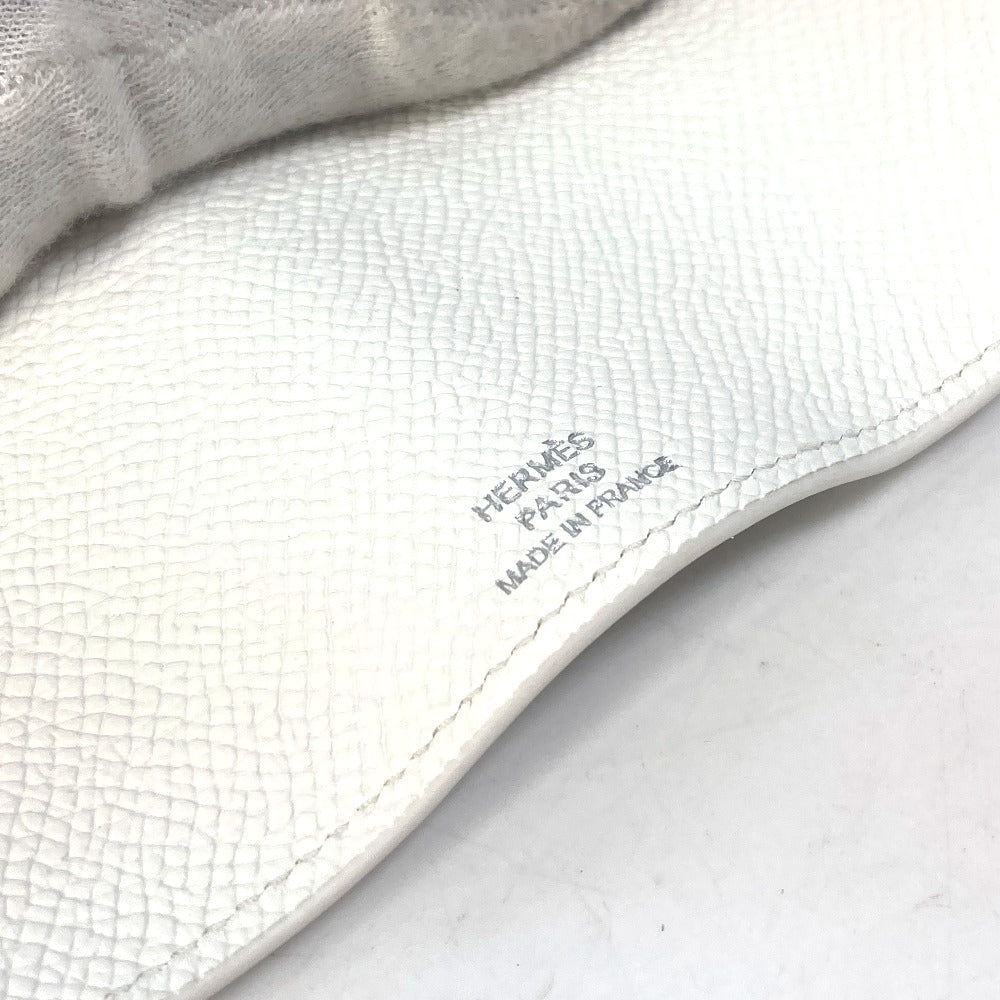 HERMES Key case Key holder  Epsom white HMetal Bean