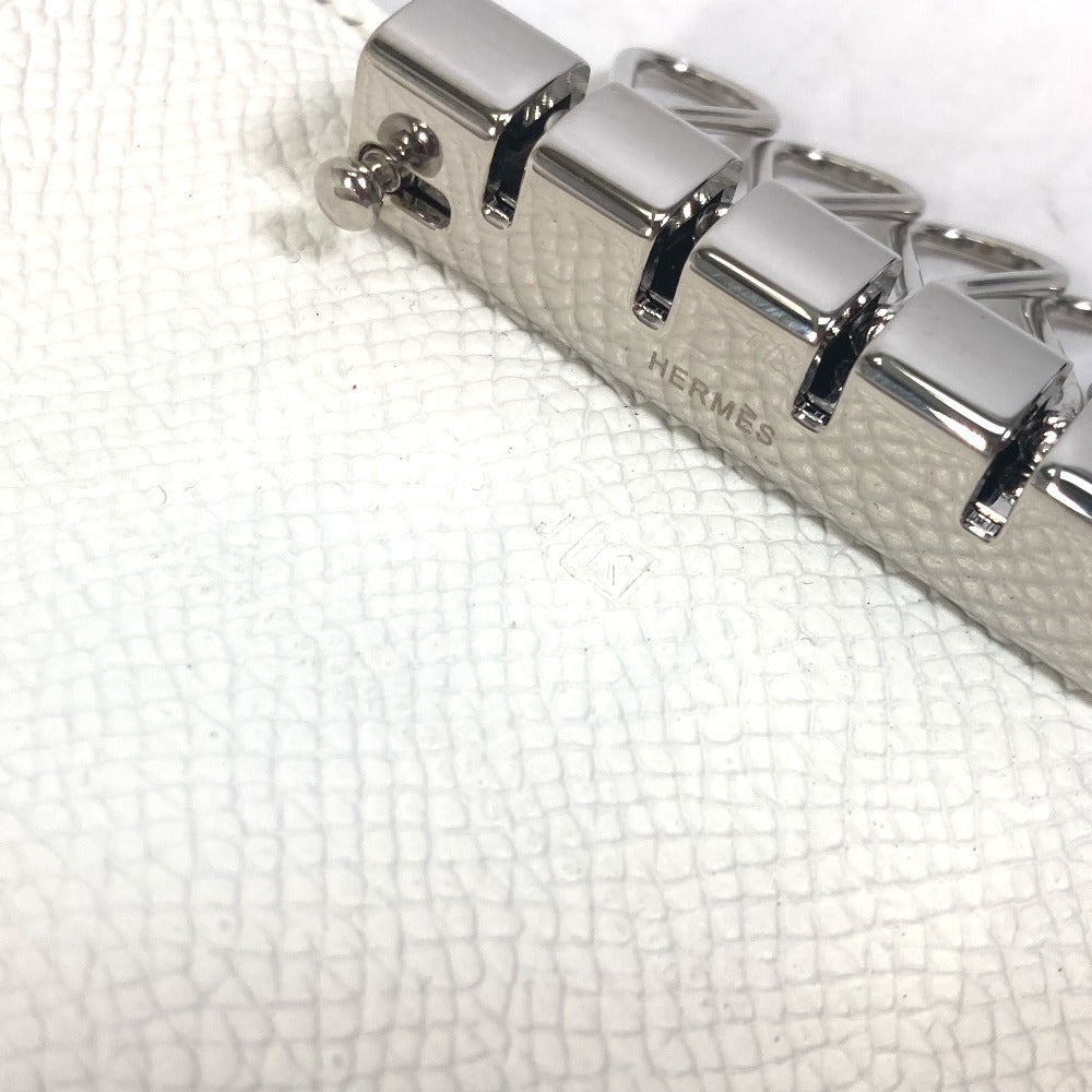 HERMES Key case Key holder  Epsom white HMetal Bean