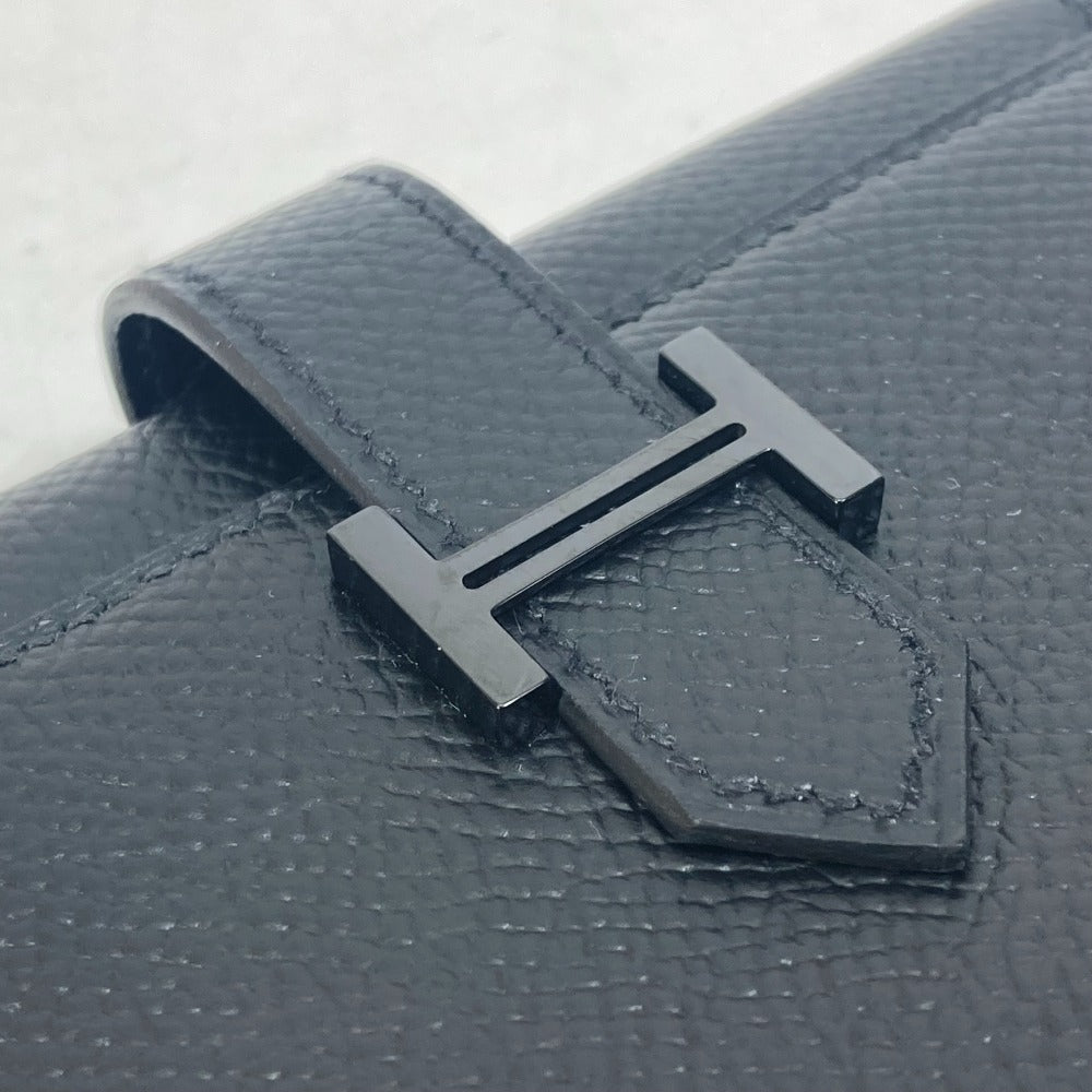 HERMES Folded wallet Epsom black So Black Bearn Combination Compact