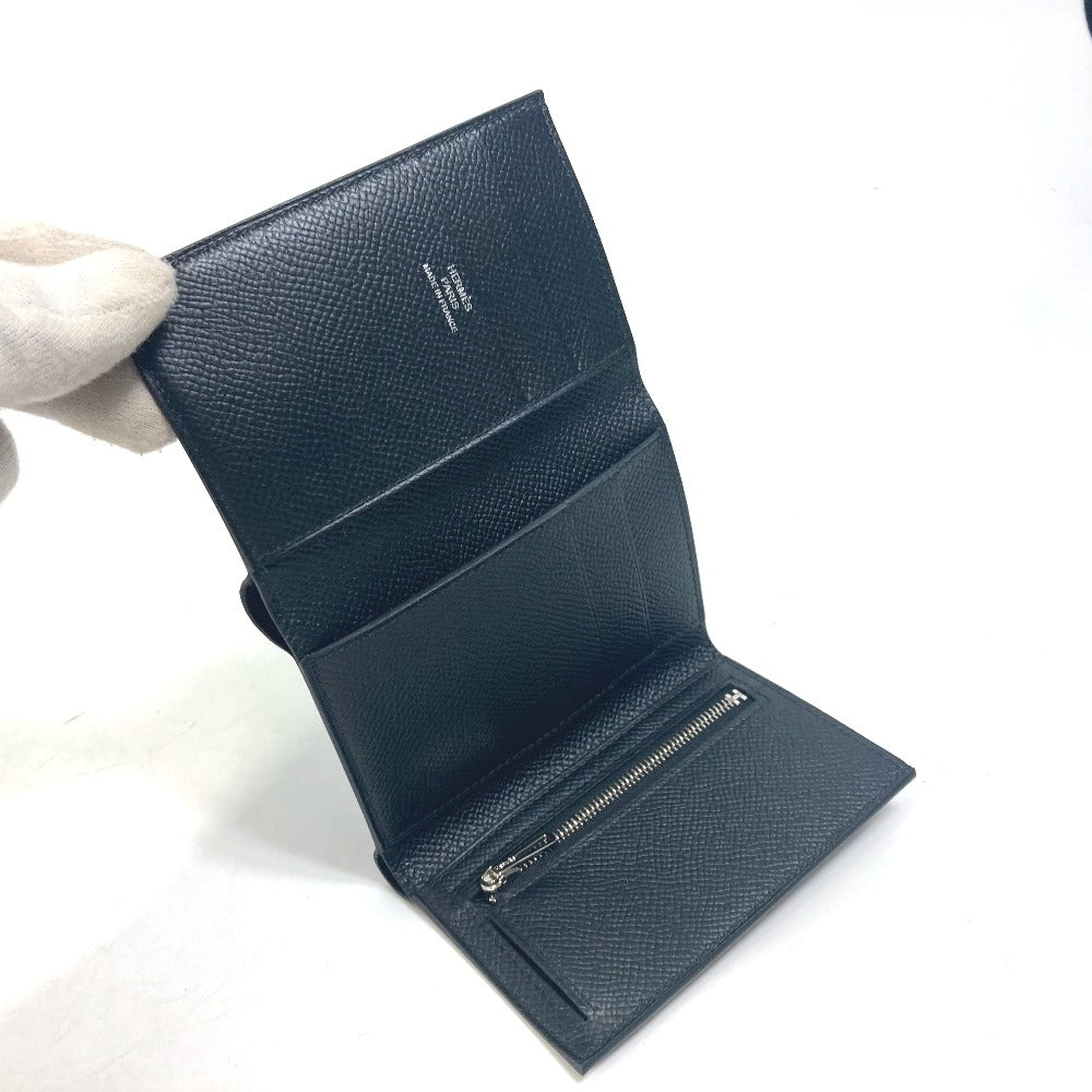 HERMES Folded wallet Epsom black So Black Bearn Combination Compact