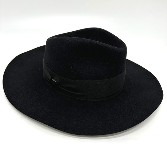 HERMES hat Felt wool black hat hat minicoo heart Women 58 Used
