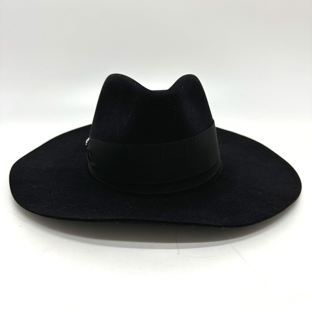 HERMES hat Felt wool black hat hat minicoo heart Women 58 Used
