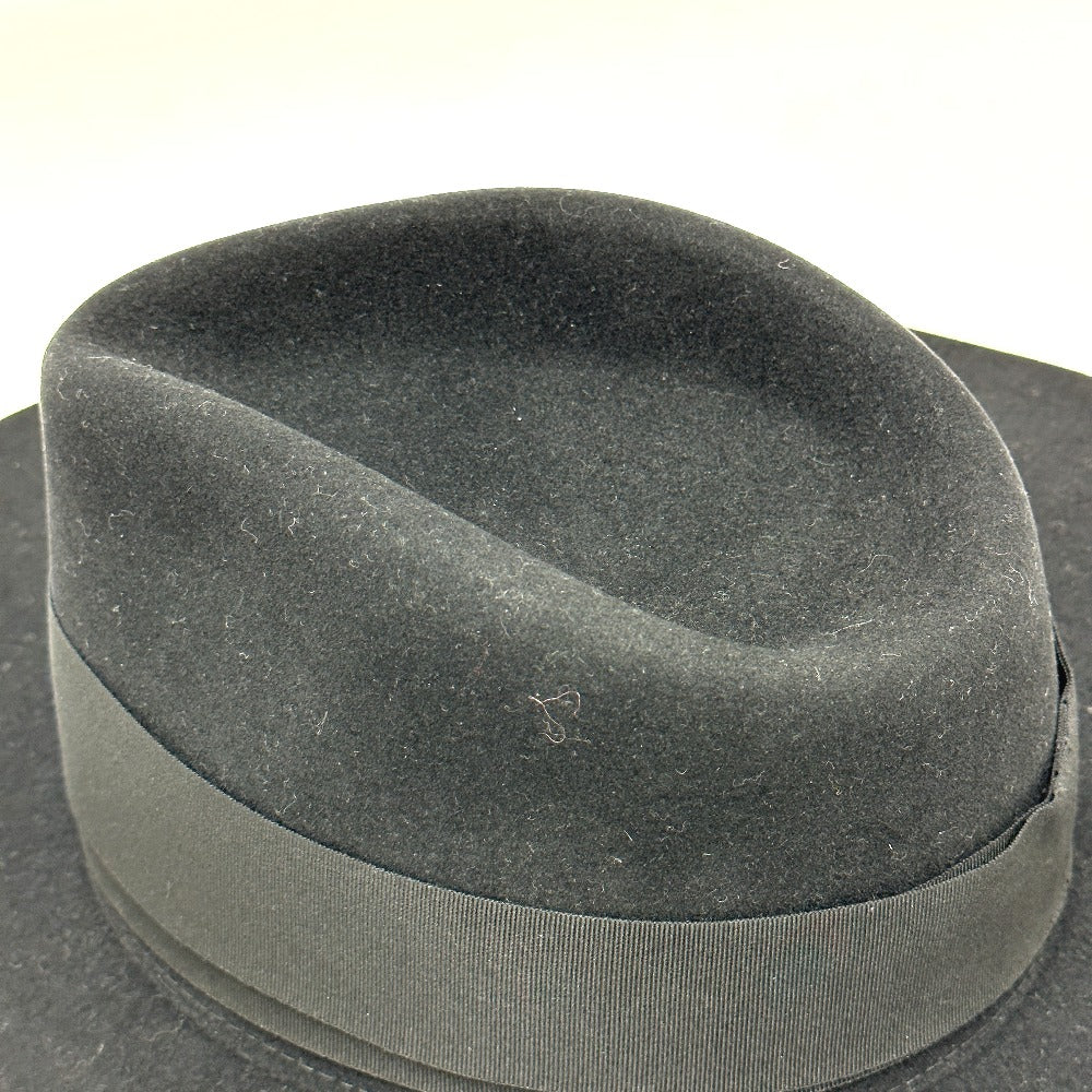 HERMES hat Felt wool black hat hat minicoo heart Women 58 Used