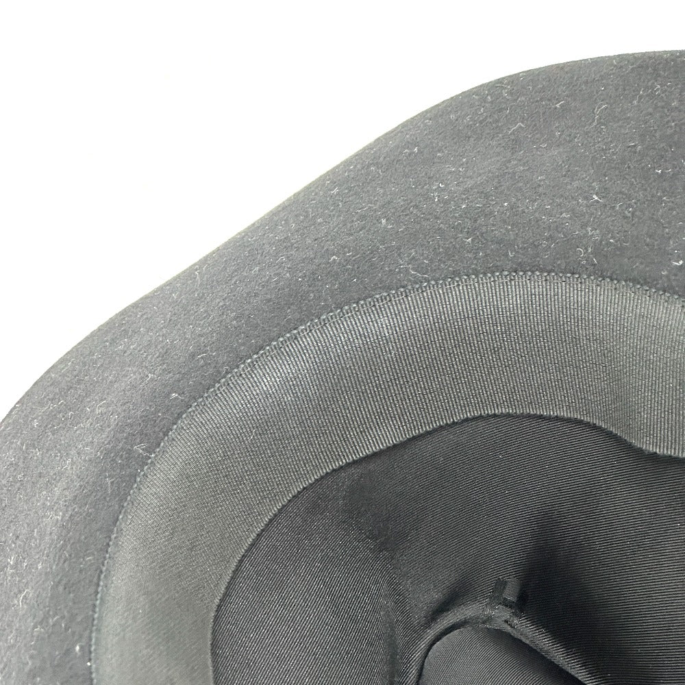 HERMES hat Felt wool black hat hat minicoo heart Women 58 Used