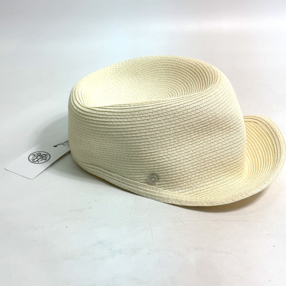 HERMES cap polyester Ivory hat cap serie emma straw cap Women 57 Used