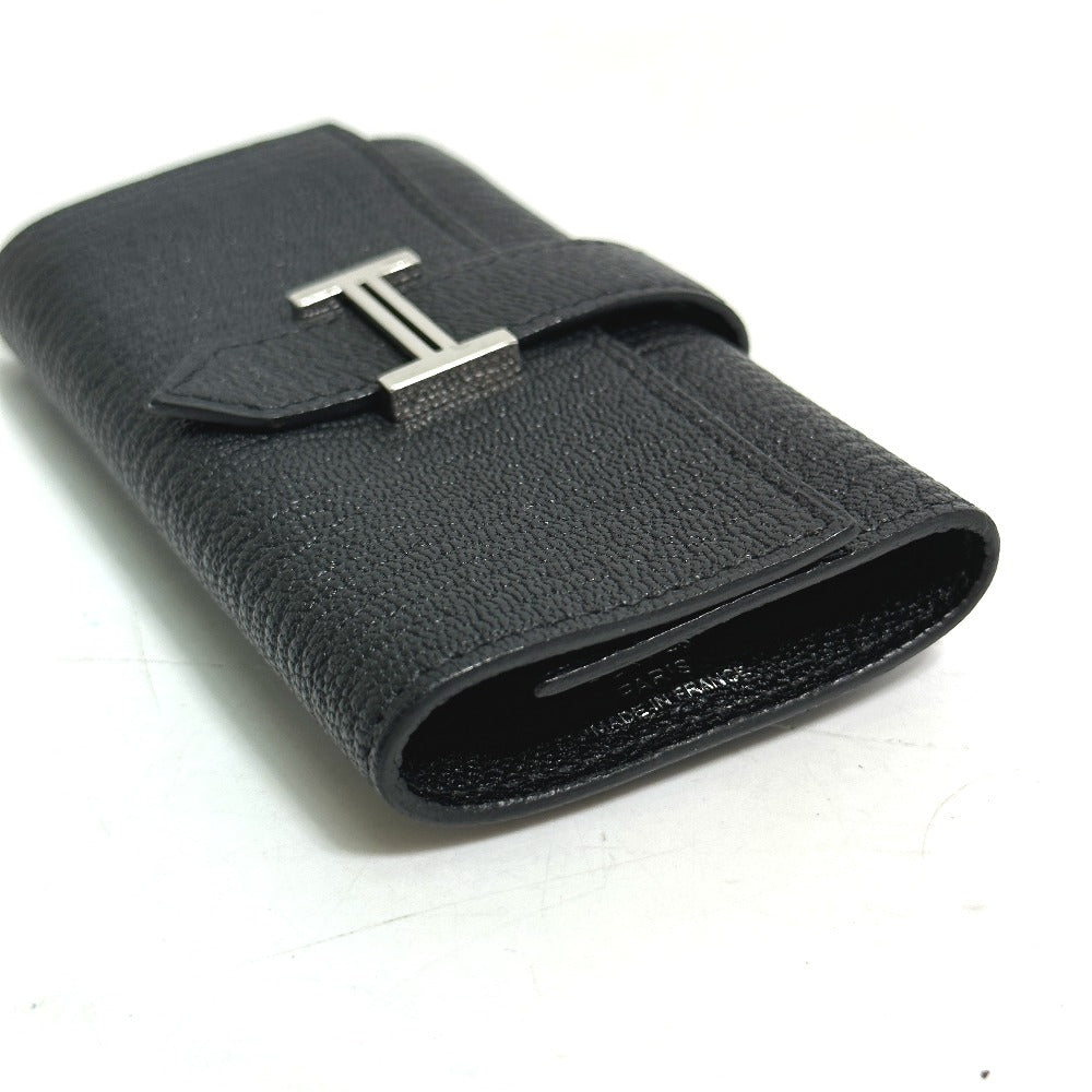 HERMES Key case Key holder  Chevre Misol black HMetal Key Bean unisex(Unisex) Used