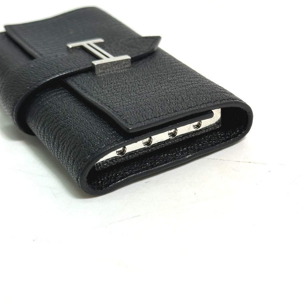 HERMES Key case Key holder  Chevre Misol black HMetal Key Bean unisex(Unisex) Used