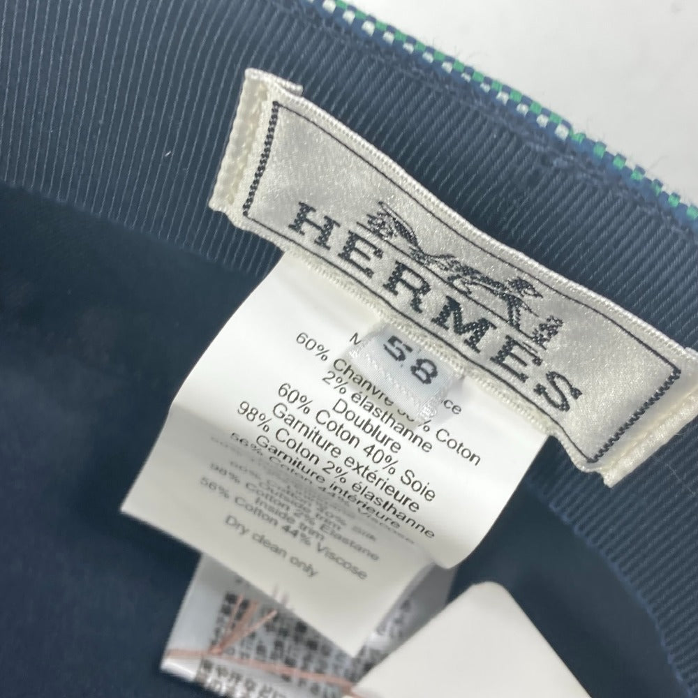 HERMES Casquette Cotton, Hemp Navy Serie CAVALE Casquette Women 58 Used